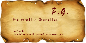 Petrovitz Gemella névjegykártya